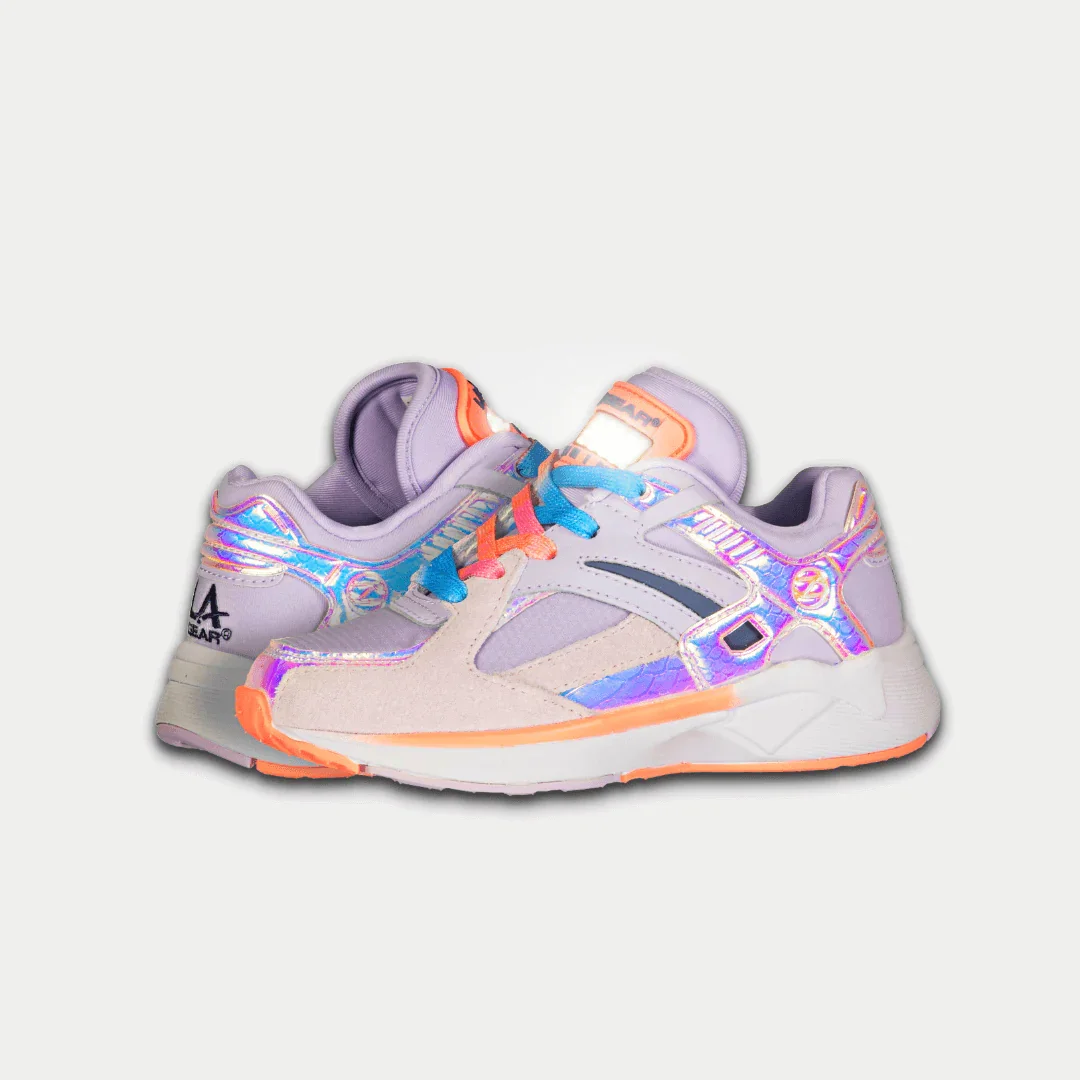 LA Gear Kids Catapult Light-Up Lowtop | Purple x Orange - Image 7
